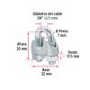 40706 - Bolsa c/40 nudos (perros) de hierro p/cable de 1/4', Fiero