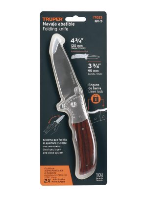 17023 - Navaja abatible 4-3/4' mango de madera, Truper