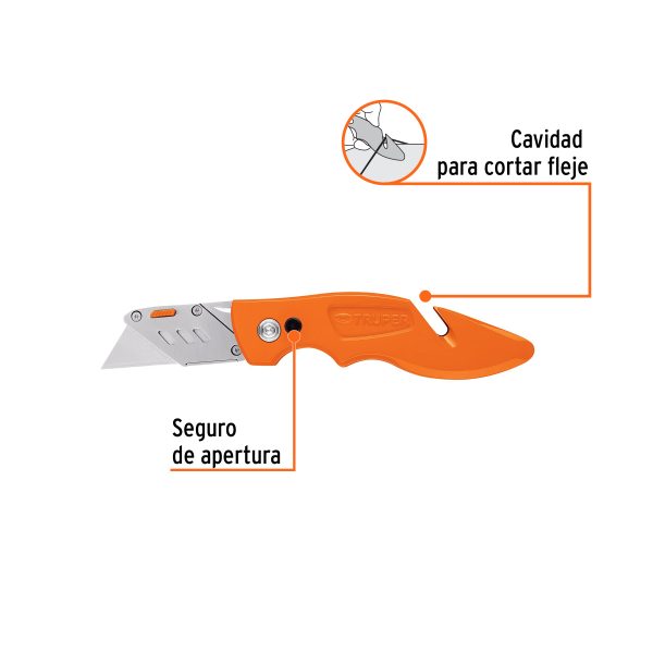 17025 - Navaja abatible 7' cuerpo de aluminio y acero inox, Truper