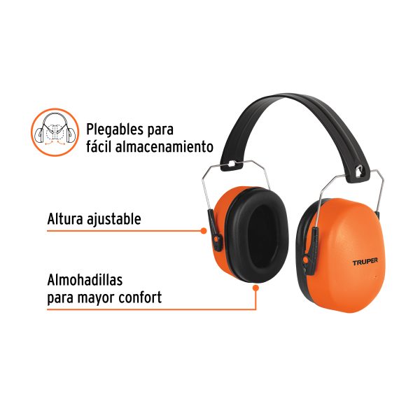 14007 - Orejera plegable, ajustable, Truper