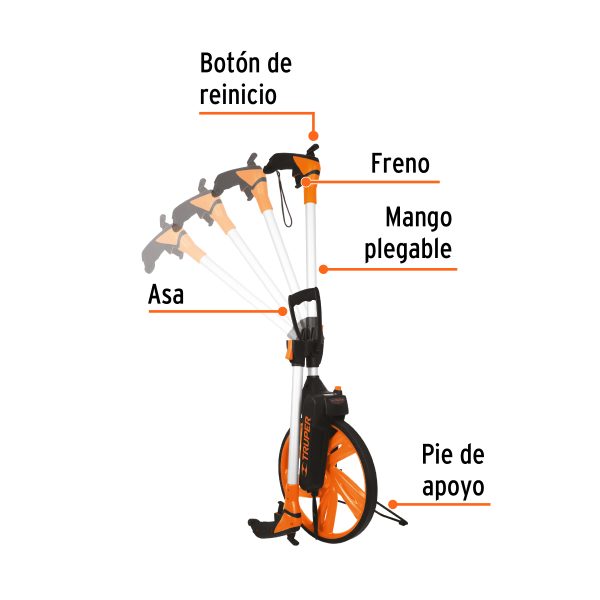 15831 - Odómetro con freno, rueda de 13', Truper