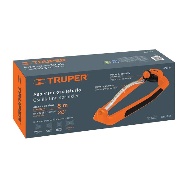 10363 - Aspersor oscilatorio, metal-plástico, Truper