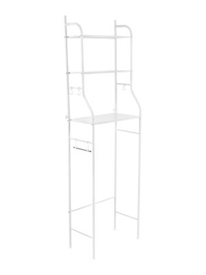 47907 - Mueble organizador blanco para baño con 3 repisas, Foset