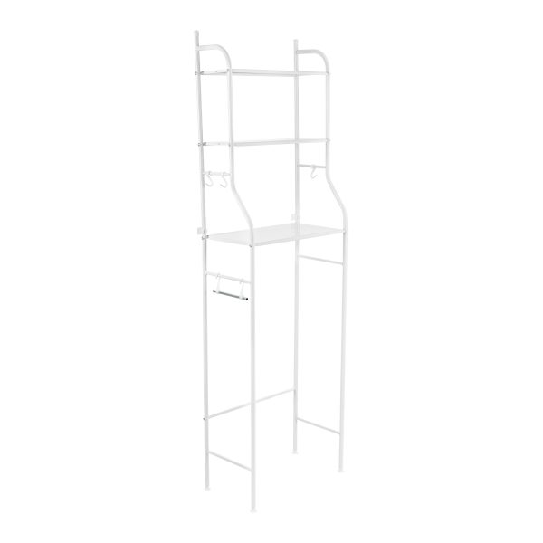 47907 - Mueble organizador blanco para baño con 3 repisas, Foset