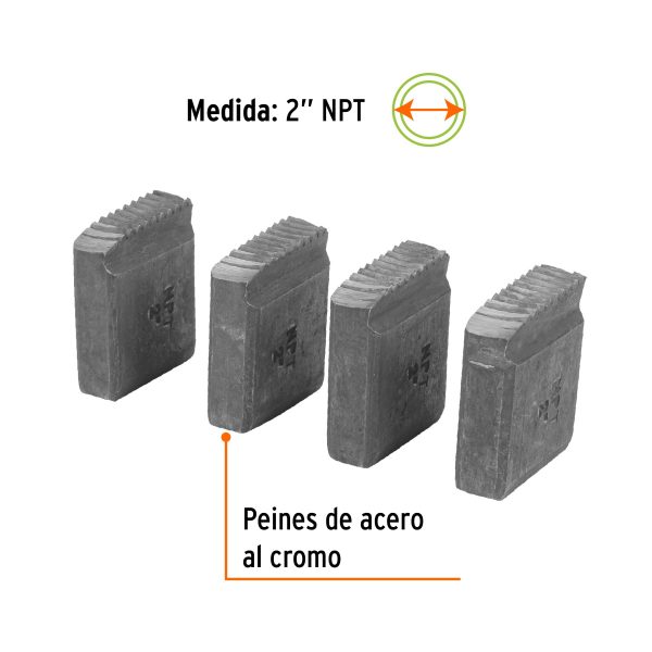 13085 - Juego de 4 peines 2' para tarrajas TA-850 y TA-851, Truper