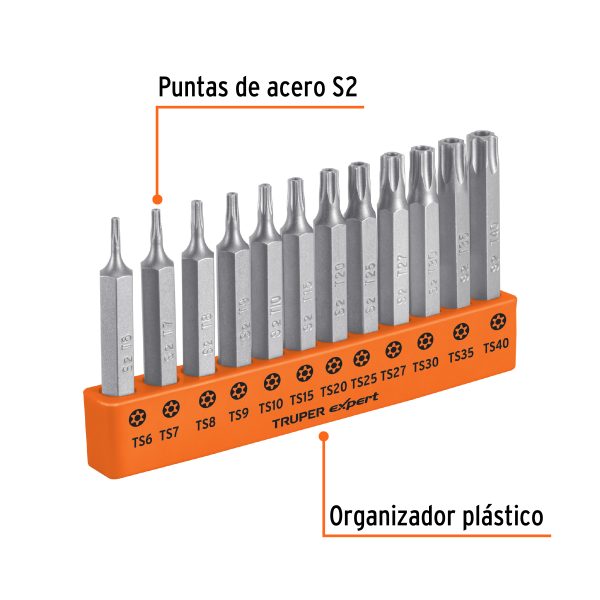 101675 - Juego de 12 puntas torx combinadas c/seguro largo 2', Expert