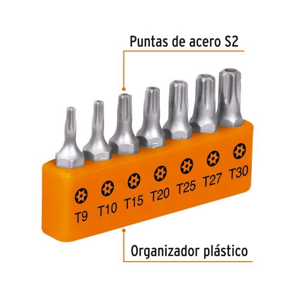 17797 - Juego de 7 puntas torx combinadas c/seguro largo 1', Expert
