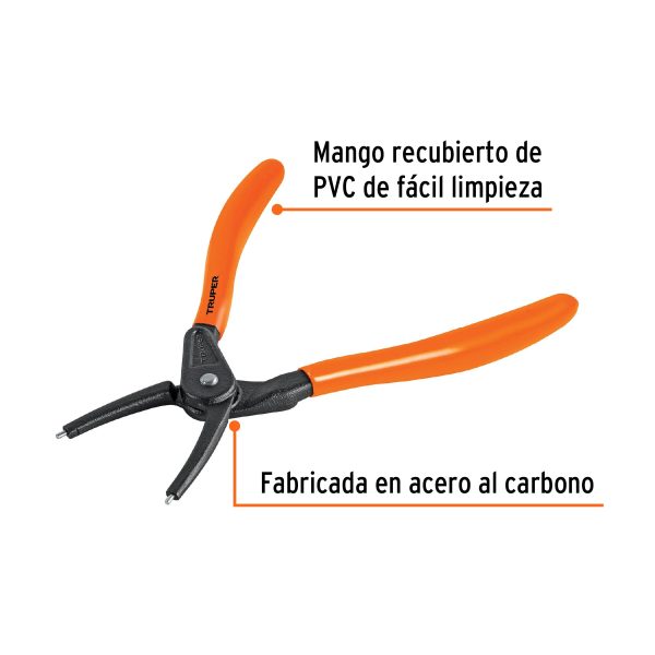 17361 - Pinza punta recta 7' para cerrar anillos, mango de PVC