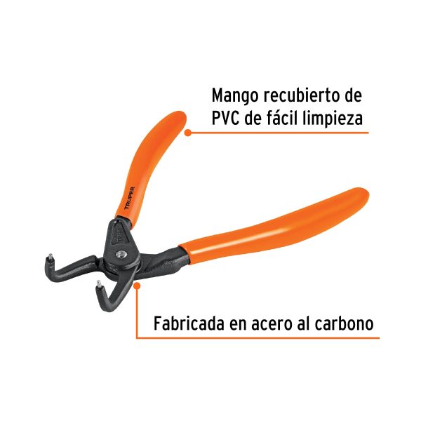 17362 - Pinza punta a 90° 6-3/4' para cerrar anillos, mango de PVC