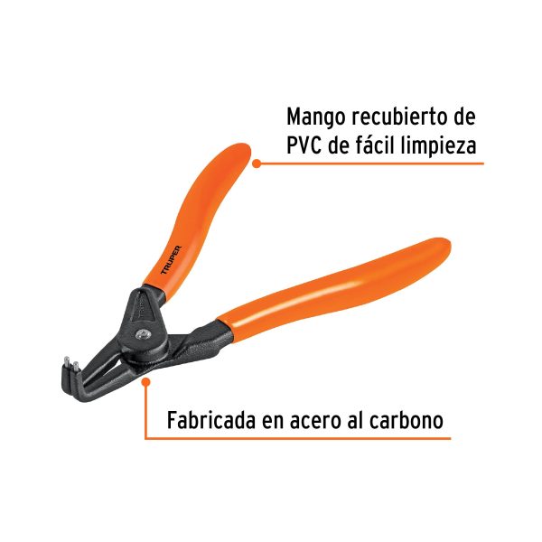 17364 - Pinza punta a 90° 6-3/4' para abrir anillos, mango de PVC