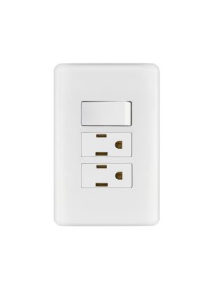 25079 - Placa armada 2 contactos e interruptor sencillo, Basic