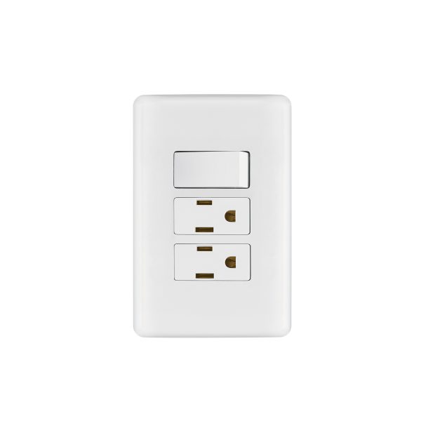 25079 - Placa armada 2 contactos e interruptor sencillo, Basic