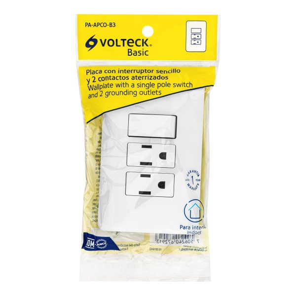 25079 - Placa armada 2 contactos e interruptor sencillo, Basic