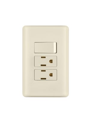 26633 - Placa armada interruptor y 2 contactos, marfil, Basic