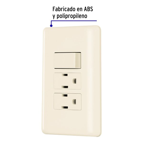 26633 - Placa armada interruptor y 2 contactos, marfil, Basic