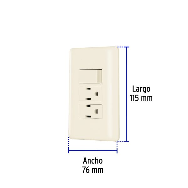 26633 - Placa armada interruptor y 2 contactos, marfil, Basic