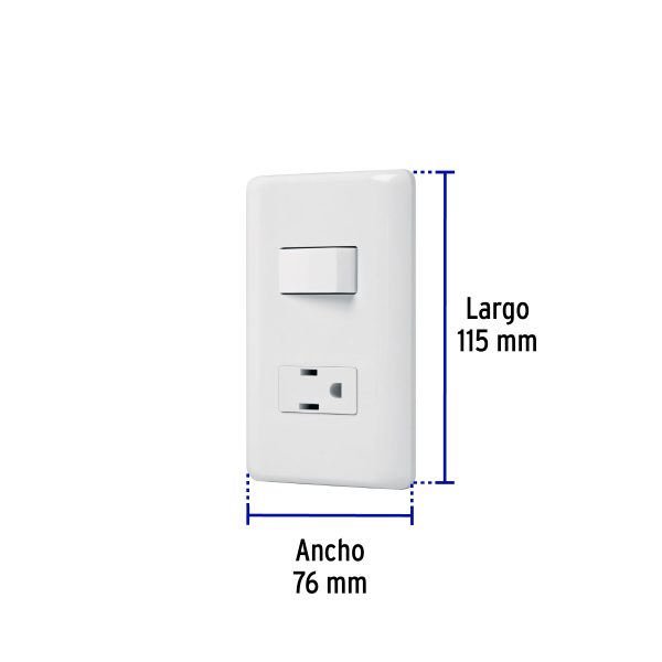 25077 - Placa armada contacto e interruptor sencillo, Volteck Basic