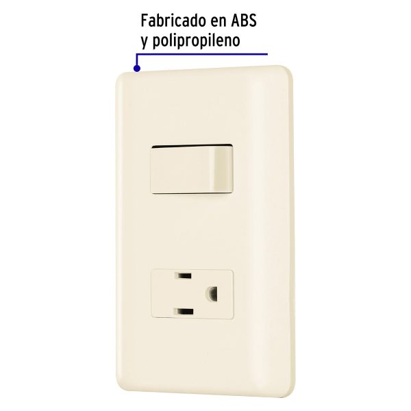 26634 - Placa armada interruptor y contacto, marfil, Volteck