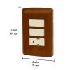 49936 - Placa armada contacto 2 interruptores,madera, línea Italiana