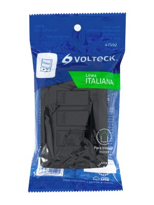 PA-APCO-I2NE1.jpg 47592 - Placa armada contacto 2 interruptores,negro, línea Italiana