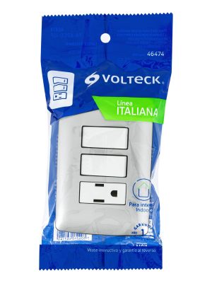 PA-APCO-I2PE1.jpg 46474 - Placa armada contacto 2 interruptores, plata, línea Italiana