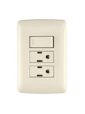 PA-APCO-I3.jpg 48668 - Placa armada 2 contactos e interruptor,marfil,línea Italiana