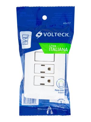 PA-APCO-I3BE1.jpg 46457 - Placa armada 2 contactos e interruptor,blanco,línea Italiana