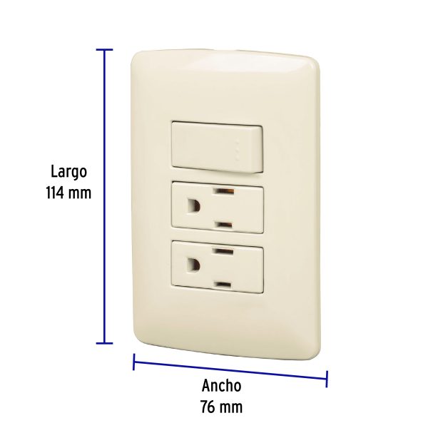 48668 - Placa armada 2 contactos e interruptor,marfil,línea Italiana
