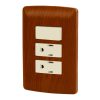 49937 - Placa armada 2 contactos e interruptor,madera,línea Italiana