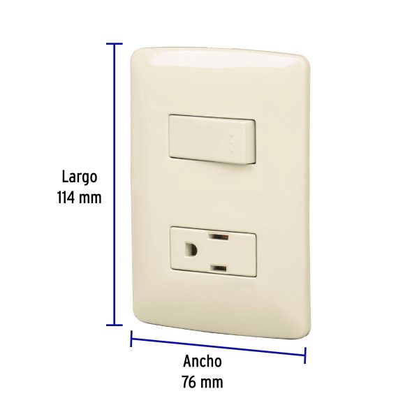 48666 - Placa armada contacto e interruptor, marfil, línea Italiana