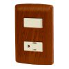 49935 - Placa armada contacto e interruptor, madera, línea Italiana