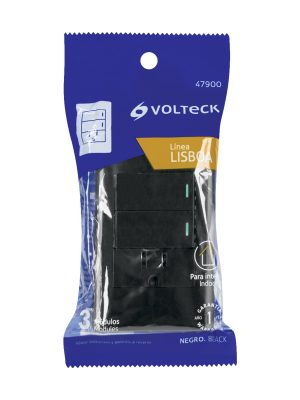 PA-APCO-L2NE1.jpg 47900 - Placa armada negra 2 interruptores y contacto 1 mód,Lisboa