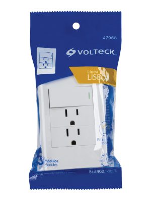 47968 - Placa armada blanca interruptor y 2 contactos 1 mód, Lisboa