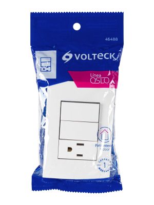 PA-APCO-O2BE1.jpg 46488 - Placa armada contacto y 2 interruptores, línea Oslo, blanco