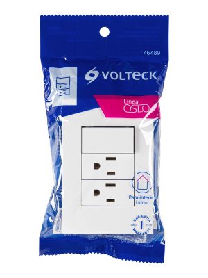 PA-APCO-O3BE1.jpg 46489 - Placa armada 2 contactos e interruptor, línea Oslo, blanco