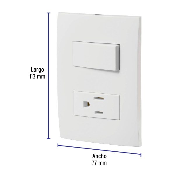 46487 - Placa armada contacto e interruptor, línea Oslo, blanco