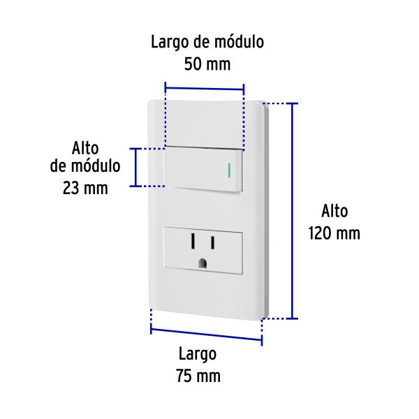 47965 - Placa armada blanca interruptor y contacto 1 módulo, Lisboa