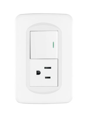 29058 - Placa armada interruptor y contacto 1.5 módulos, Toledo