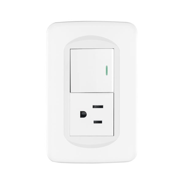 29058 - Placa armada interruptor y contacto 1.5 módulos, Toledo