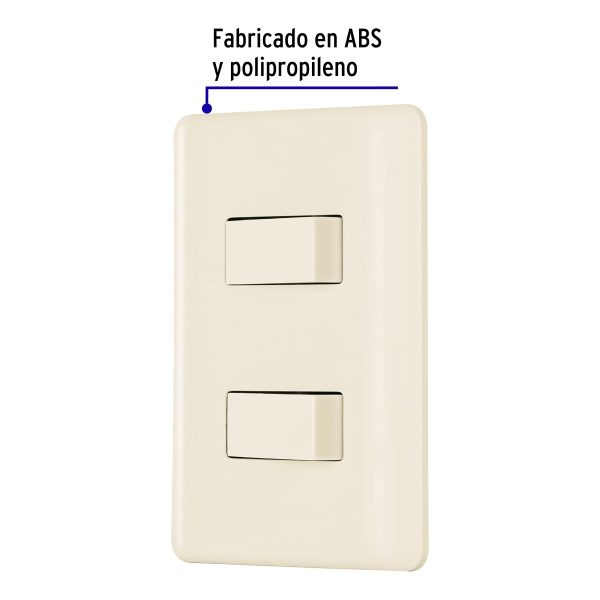 26640 - Placa armada, 2 interruptores, marfil, Volteck