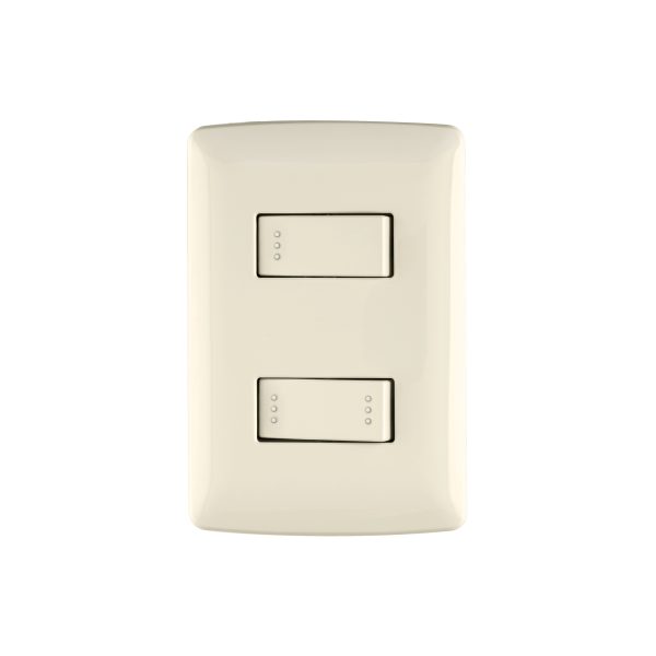48663 - Placa armada 1 interruptor escalera, marfil, línea Italiana