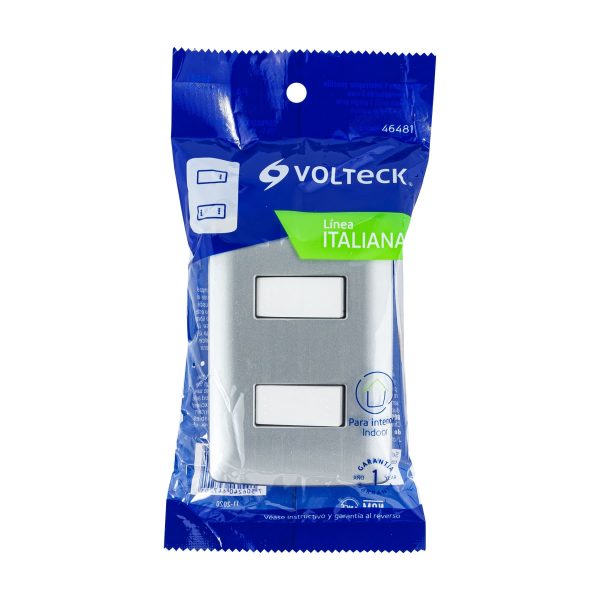 46481 - Placa armada 1 interruptor 1 escalera, plata, línea Italiana