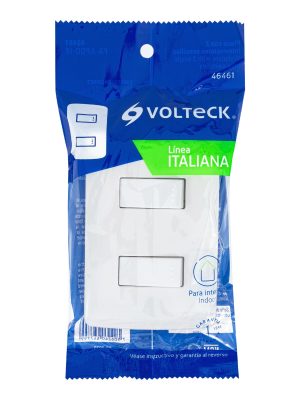 PA-APDO-IBE1.jpg 46461 - Placa armada, 2interruptores sencillos,blanco,línea Italiana