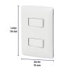 46461 - Placa armada, 2interruptores sencillos,blanco,línea Italiana