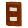 49925 - Placa armada 2 interruptores sencillos,madera,línea Italiana