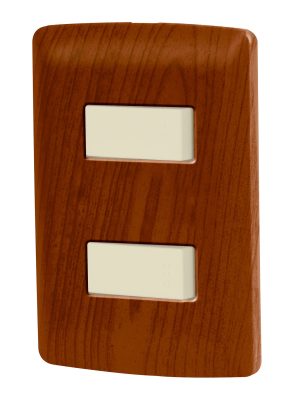 49925 - Placa armada 2 interruptores sencillos,madera,línea Italiana