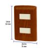 49925 - Placa armada 2 interruptores sencillos,madera,línea Italiana