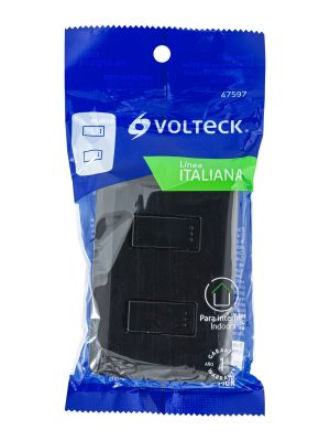 PA-APDO-INE1.jpg 47597 - Placa armada, 2 interruptores sencillos,negro,línea Italiana