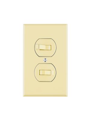 48492 - Placa armada 2 interruptores sencillo, línea Standard,marfil