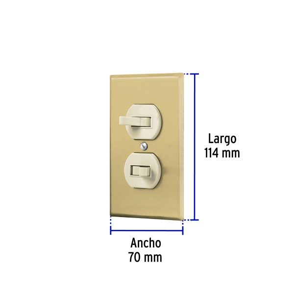 48498 - Placa armada 2 interruptor sencillo, línea Standard,aluminio